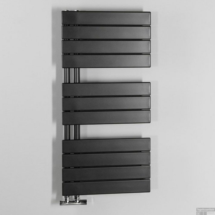 600x1400 - 930 watt | handdoekradiator| designradiator arizona mat antraciet zij-onder aansluiting