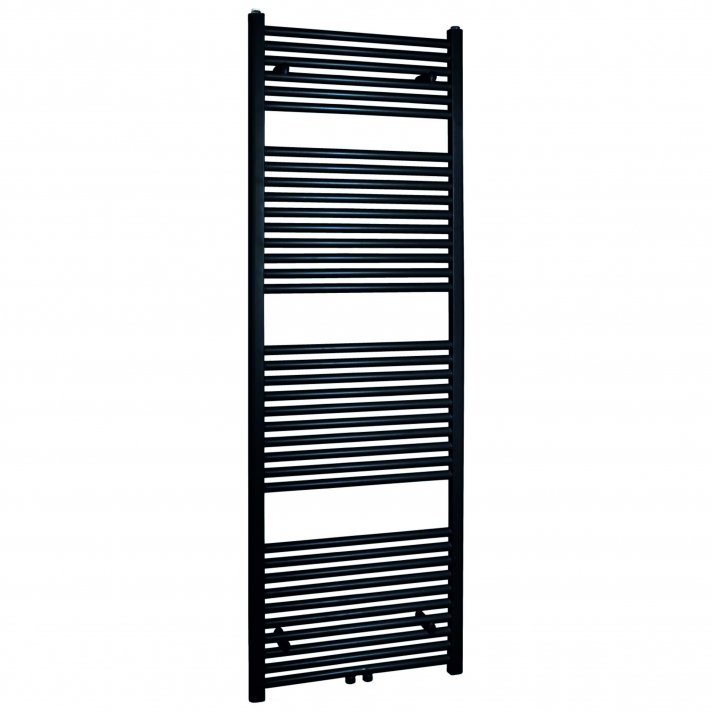 500x1200 - 673 Watt | Handdoekradiator Zwart Zij- & Middenaansluiting