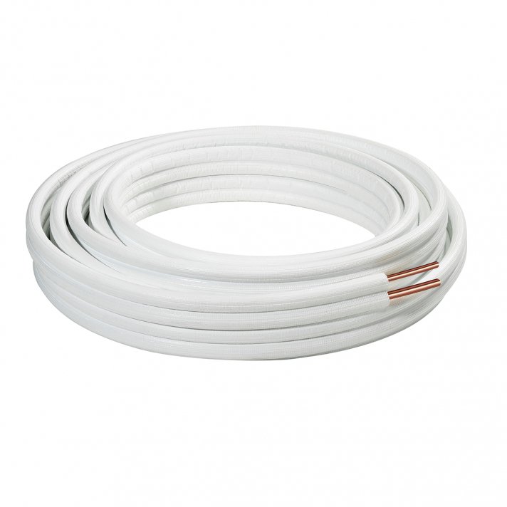 Airco Koperen Dubbele Buis met Isolatie - Zonder Koppelingen - 1/4" - 3/8" - 20 m