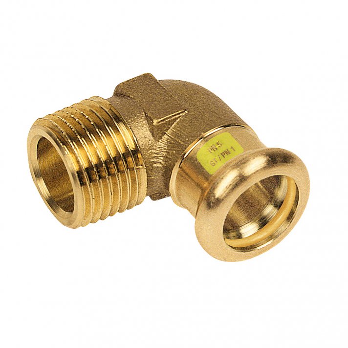 Bonfix Roodkoper Buitendraad x Press kniekoppeling (gas) | 1 x 22