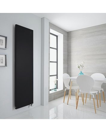 500x1600 - 700 watt | handdoekradiator vlak mat zwart elektrisch