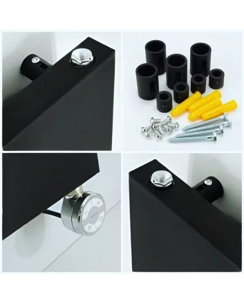 600x1600 - 700 Watt | Handdoekradiator Vlak Mat Zwart Elektrisch