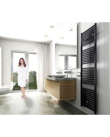 400x800 - 378 Watt | Handdoekradiator Zwart Zij- & Middenaansluiting