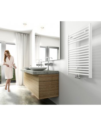400x800 - 378 Watt | Handdoekradiator Wit Zij- & Middenaansluiting