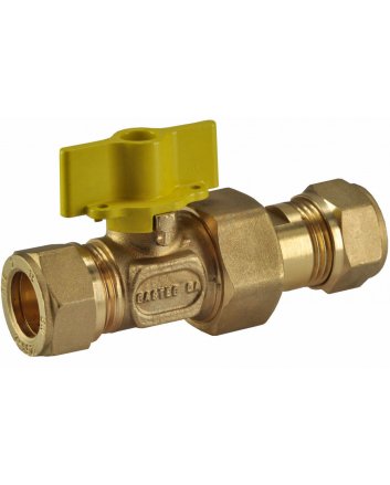 Riko gaskogelkraan 15 mm knel x 1/2 buitendraad