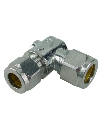 Riko chroom mini-kogelkraan haaks knel 12 mm x 12 mm