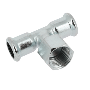 Bonfix Staalverzinkt Press x Binnendraad x Knel T-koppeling (CV) | 15 x 3/8 x 15