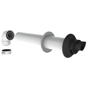 Concentrische HR PP Geveldoorvoer Lengte 765 mm / Ø60/100 mm met Bocht 90°