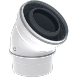 TwinSafe Bocht 45° Ø60/100 mm Concentrisch Wit PP