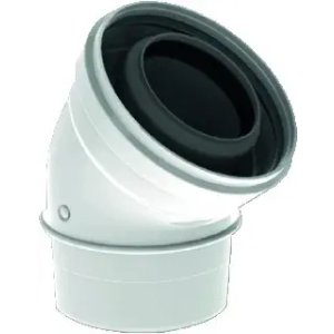 TwinSafe Bocht 45° Ø80/125 mm Concentrisch Wit PP