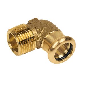 Bonfix Roodkoper Buitendraad x Press kniekoppeling (water) | 1/2 x 15