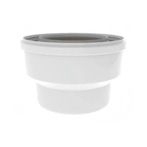 TwinSafe Verloop Ø60/100 - Ø80/125 mm Concentrisch Wit PP