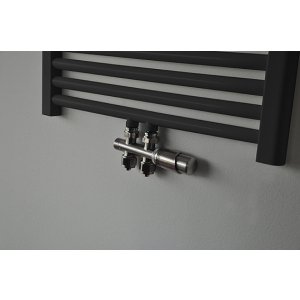Riko Set thermostatisch onderblok, recht, geborsteld staal