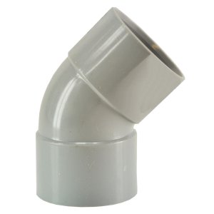 Afvoerbocht dubbele mof 75 mm 45 graden PVC