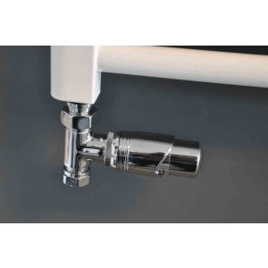 Wiesbaden Luxe thermostatische radiator aansluitset, recht, chroom