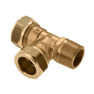 Bonfix Messing Knel x Knel x Buitendraad T-koppeling | 22 x 22 x 3/4