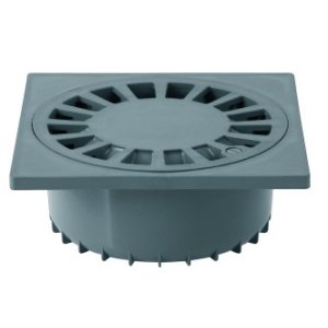 Vloerput met onderuitlaat 15 cm x 15 cm 50 mm PVC