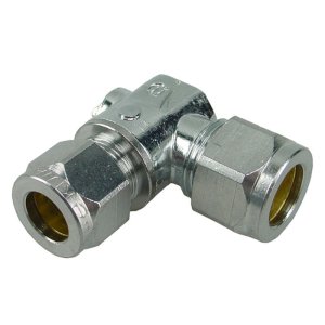 Riko chroom mini-kogelkraan haaks knel 15 mm x 15 mm