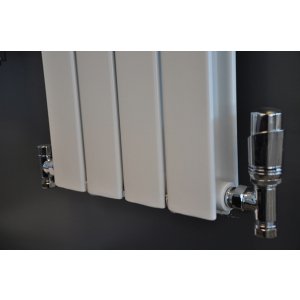 Wiesbaden Luxe thermostatische radiator aansluitset, haaks, chroom