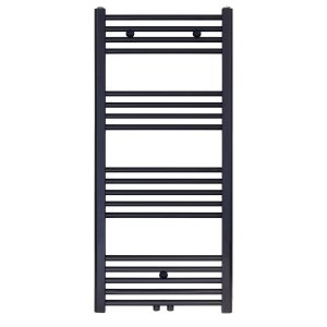 120x50 cm - 675 Watt - Ecorad Handdoekradiator - Mat Zwart (RAL9005) - Universal-6 aansluitpunten