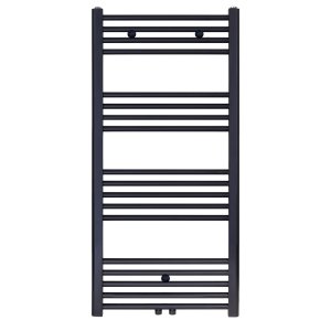 120x60 cm - 775 Watt - Ecorad Handdoekradiator - Mat Zwart (RAL9005) - Universal-6 aansluitpunten