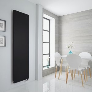 500x1600 - 700 watt | handdoekradiator vlak mat zwart elektrisch