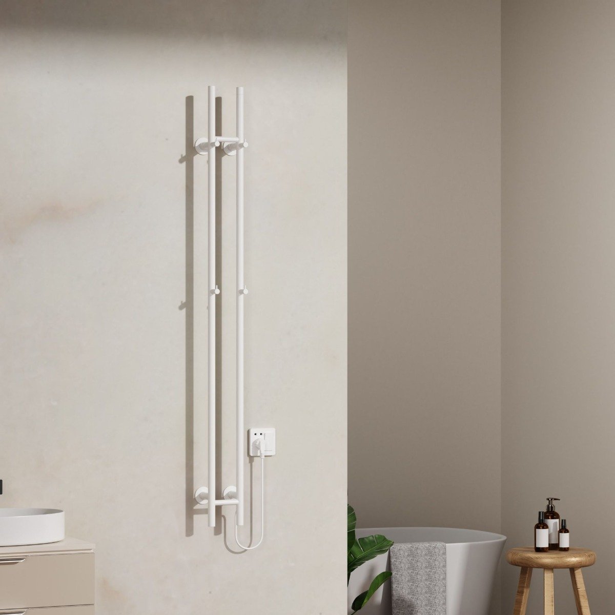 Dubbele Radiator 1500x168 Wit Dubbele Staafradiator 120W Elektrisch | RadiatorKopen