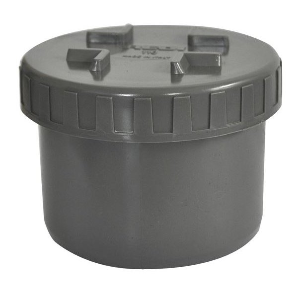 Eindstuk met schroefdeksel 75 mm PVC