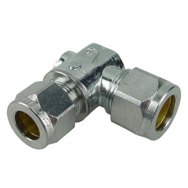 Riko chroom mini-kogelkraan haaks knel 12 mm x 12 mm