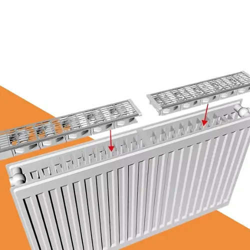 ClimateBooster Prillo radiatorventilator bovenop paneelradiator - 9 ventilatoren per meter verhogen warmteafgifte en maken radiator warmtepomp-ready met meer dan 20 procent besparing