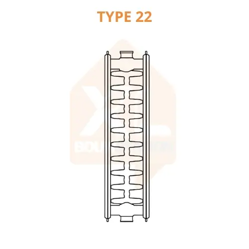 Type 22 paneelradiator EcoRad met dubbele stalen paneel en dubbele convector - diepte 10 cm - bestseller voor gemiddelde woonkamers, slaapkamers en keukens 8 tot 35 vierkante meter