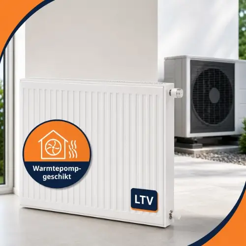 Lage temperatuur radiator geschikt voor warmtepomp - paneelradiator met lage aanvoertemperatuur 35 tot 55 graden voor energiezuinig verwarmen met hybride of all-electric warmtepomp