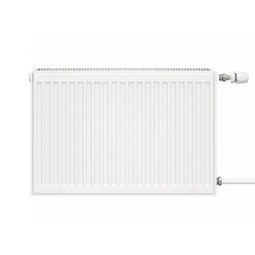 Paneelradiator met zij-aansluiting EcoRad Eco 4 - cv-aansluitpunten aan linker- en rechterzijkant - meest gangbare aansluiting bij vervanging van bestaande paneelradiatoren