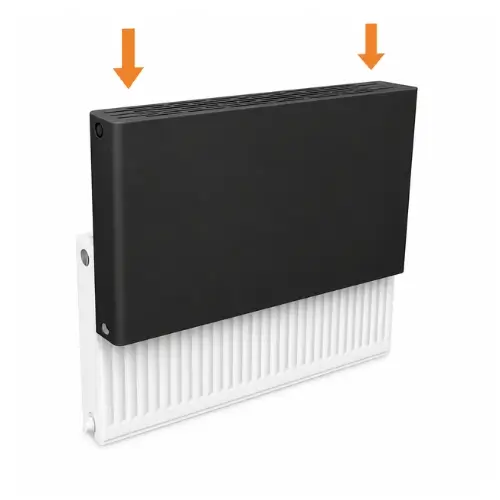 Mat zwart cover-ombouwradiator vlak - alternatief voor pure zwarte paneelradiator met afneembare voorplaat voor eenvoudig onderhoud en toekomstige kleurwissel