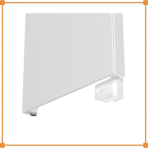 Elektrische vlakke verticale radiator Stelrad Vertex Plan E in glans wit - strakke voorzijde, verwarmt zonder cv-aansluiting via het lichtnet
