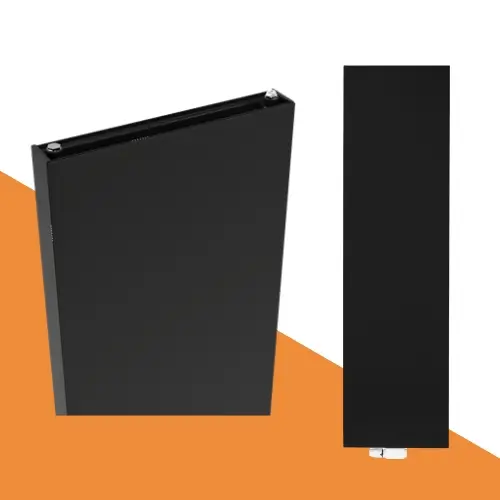 Zwarte verticale radiatoren in verschillende maten - EcoRad mat zwart vlak Type 20 en Superia Type 22 voor meer vermogen