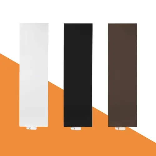 Verticale radiatoren in verschillende uitvoeringen - vlak wit, gestreept, mat zwart en design, van EcoRad en Stelrad Vertex Plan voor elk interieur