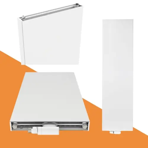 Vlakke witte verticale radiator 500x2000 - onze bestseller met mooie ratio, 2512 watt, geschikt voor een gemiddelde woonkamer